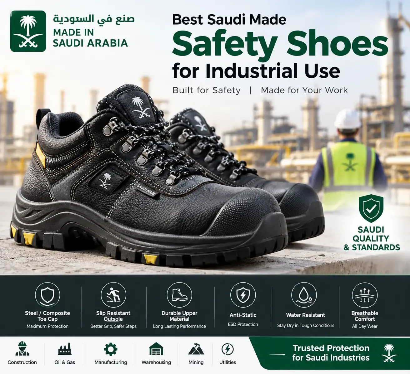 Best Saudi Made Safety Shoes for Industrial Use