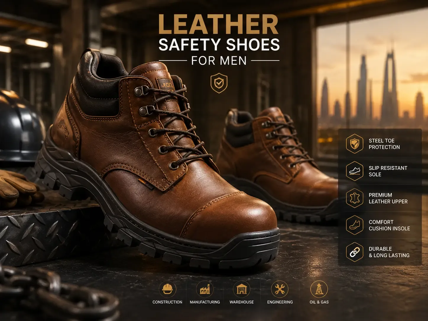 leather safety shoes for men
